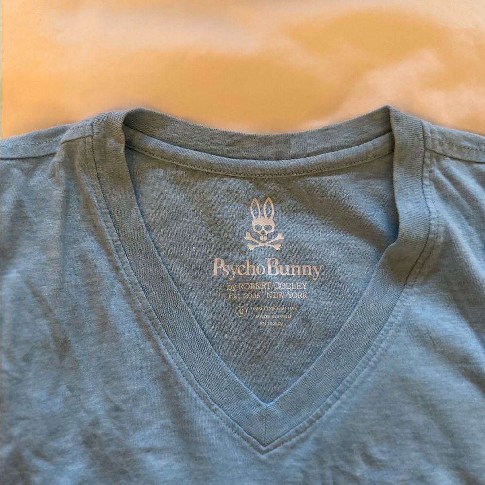 Psycho Bunny Light Blue V-Neck T-Shirt